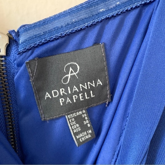 Adrianna Papell Blue Shutter Pleated Sheath Dress - Picture 5 of 8